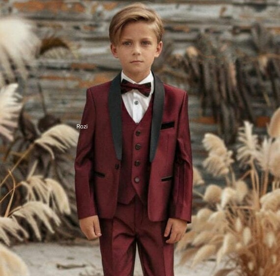 Boys Burgundy Suits 3 Piece Slim Fit Stylish Wedding Suit Boy s Suit Kid s Clothing Toddler Suits Hand Made Suits Boy s Party Wear Suit Etsy UK