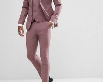 Men Rose Pink Suits Three Piece Suit for Wedding, Engagement, Anniversary, Prom, Wear and Grooms Suit Slim Fit Party Wear Suits