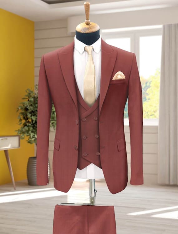Suit Premium Two Piece Rust / Terracotta Mens Suit for Wedding, Engagement,  Prom, Groom Wear and Groomsmen Suits - Etsy