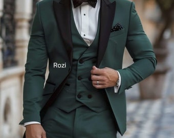 Men Wear Green Suit Three Piece Cream Men Suit for Wedding, Engagement, Anniversary, Prom, Wear and Grooms Men Suit Slim Fit Party Wear Suit
