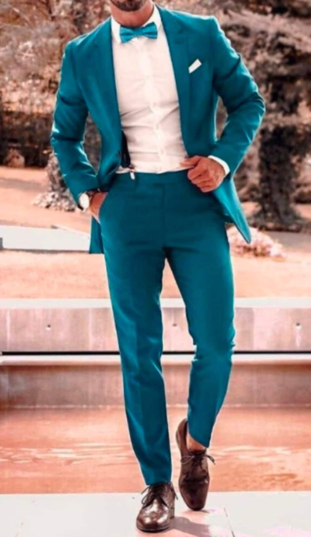 MEN SUITS, Teal Blue Suit for Men, Men Suits 2 Piece, Wedding Suit for