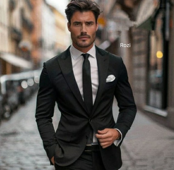 Trajes negros elegantes new arrivals