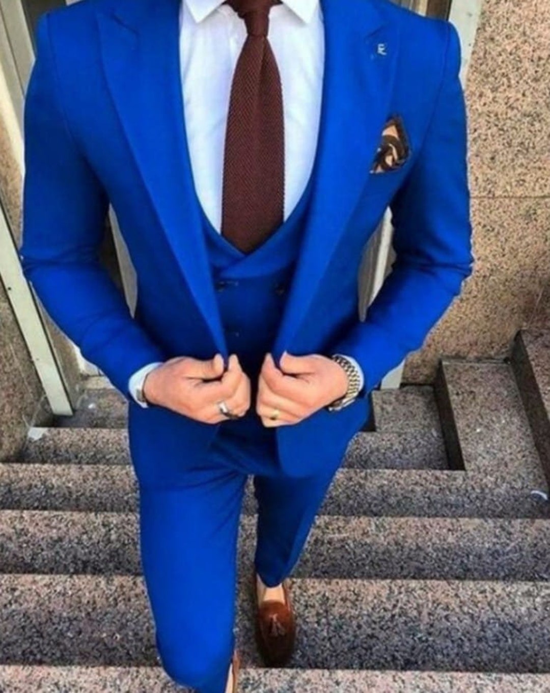 Three Piece Suits, Blue Suit,wedding Suit, Groomsmen Suit, Fitted Suit