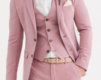 Suits For men dusty rose, Men Suits 3 piece, Slim fit Suits, One Button Suits, Tuxedo Suits, Dinner Suits, Wedding Groom suits.