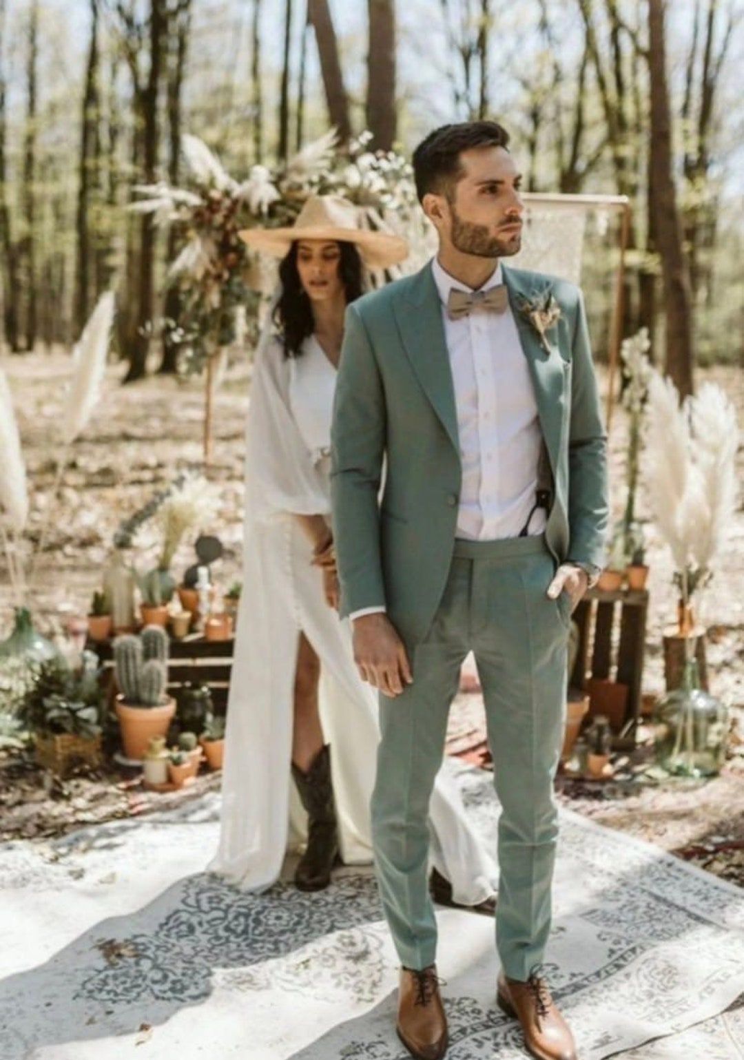 Men's Wedding - Prom Event Bruno 2 Button Sage Green Suit - Light Green Suit main image 0