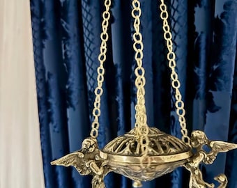 NKlaus Quemador De Incienso Soporte De Incienso Con Candelita De Latón Hecho A Mano Regalo 2939