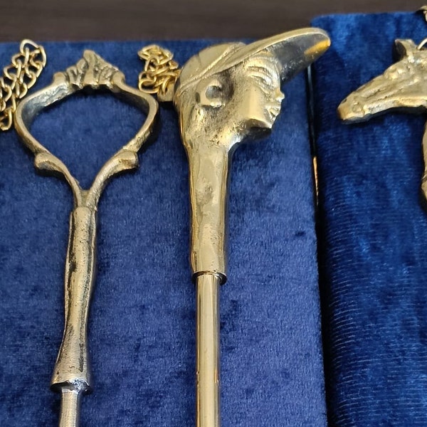 Unique Handle Design Long Brass Shoe Horns,Three Wise Monkeys,Polo Player,Horse-Head,Flower Bouquet Shoe Horn for dad|mama|grandpa|boyfriend