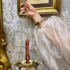 Gold Brass Flying Angels Candle Holder,Victorian Wall Sconce,Hanging Candle Holder,Candlestick Holder,Gift for Vintage Lovers.