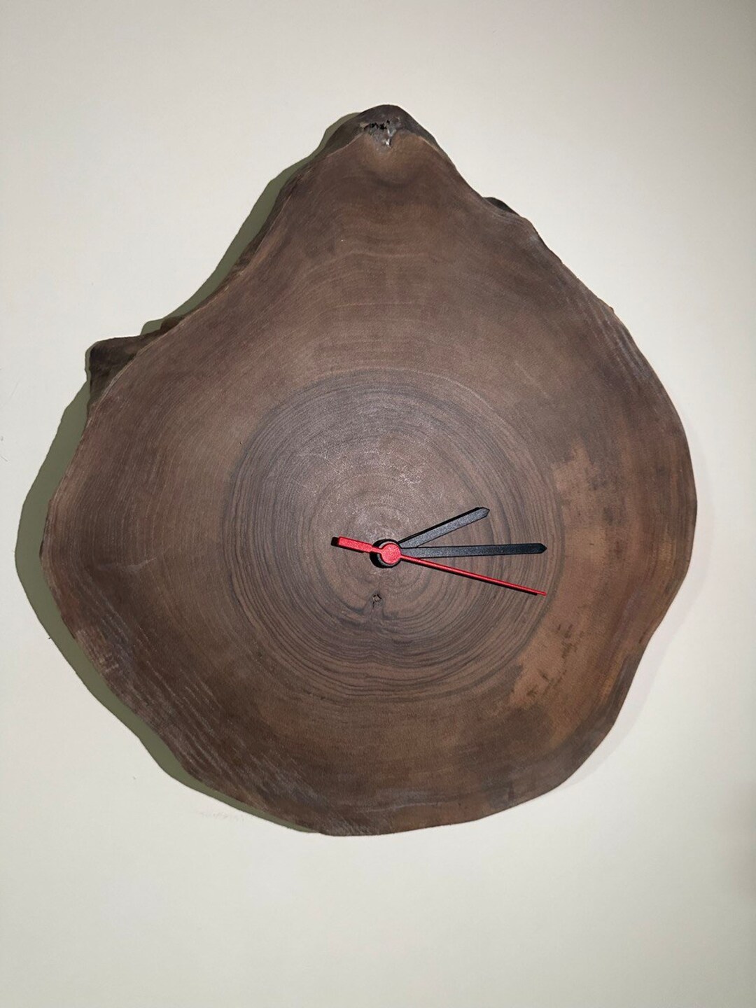 Rustic Walnut Wood Clock, Personalized Wood Clock, Roman Number Wall