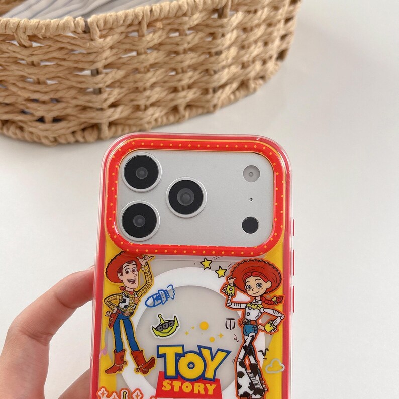 Toy Story Characters Red MAGSAFE Phone Case with Accessory, Kawaii Y2K Cute Cover for iPhone 17 16 15 14 13 Pro Max, Gift for Her