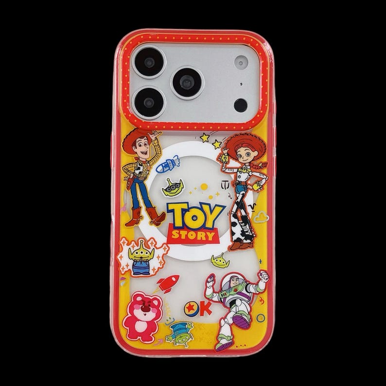 Toy Story Characters Red MAGSAFE Phone Case with Accessory, Kawaii Y2K Cute Cover for iPhone 17 16 15 14 13 Pro Max, Gift for Her