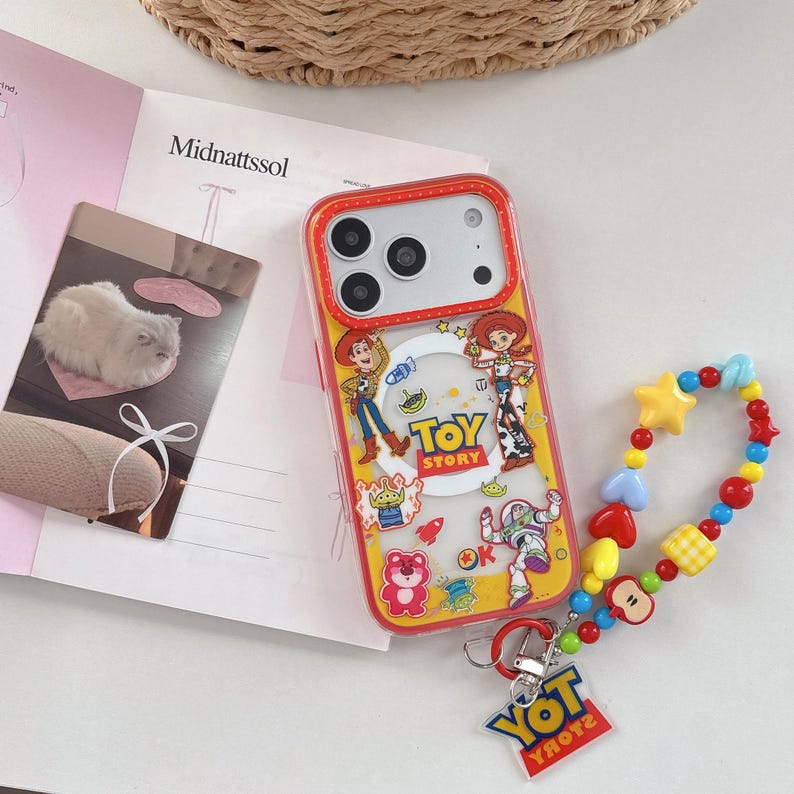 Toy Story Characters Red MAGSAFE Phone Case with Accessory, Kawaii Y2K Cute Cover for iPhone 17 16 15 14 13 Pro Max, Gift for Her