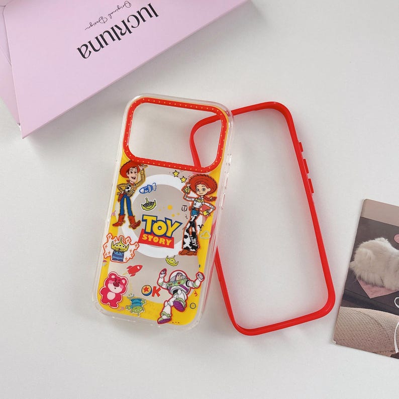 Toy Story Characters Red MAGSAFE Phone Case with Accessory, Kawaii Y2K Cute Cover for iPhone 17 16 15 14 13 Pro Max, Gift for Her