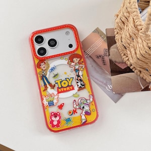 Toy Story Characters Red MAGSAFE Phone Case with Accessory, Kawaii Y2K Cute Cover for iPhone 17 16 15 14 13 Pro Max, Gift for Her