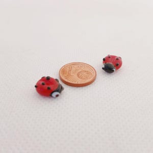 Figura de mariquita de cristal en miniatura, insectos de cristal, mini mariquita