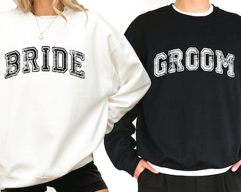 Personalized Bride Groom Sweatshirt, Custom Wedding Gift For Couple, Just Married Gift For Bride To Be
