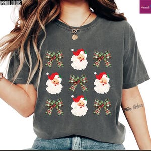 Red Coquette Christmas Shirt Comfort Colors Xmas Tshirt, Retro Women&#39;s Holiday Tee
