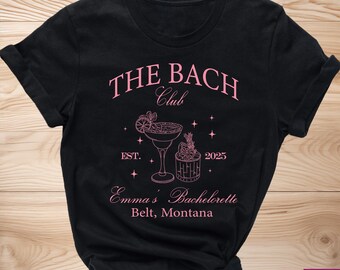 Custom The Bach Club Bachelorette Shirt, Luxury Bachelorette Merch, Custom Name Tee, Cocktail Social Club, Custom Bachelorette Shirt