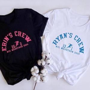 Custom Marathon Supporter Crew Shirt, Personalized Family Matching Run Club Half Marathon Crew Shirt, Support Marathoner Race Team Gift Tee
