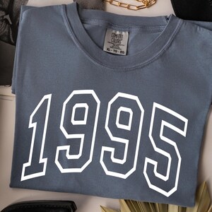 Comfort Colors Custom Birth Year Shirt, Birthday Tshirts, 1995 Shirt, 30th Birthday, 1995 Birth Year Hello 30 Shirt Gift, Personalized Gift