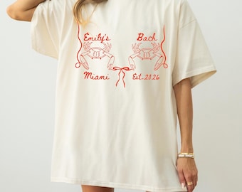 Custom Bikini Bachelorette Shirt, Crab Bikini Comfort Colors T-Shirt, Mermaid Bachelorette Shirts