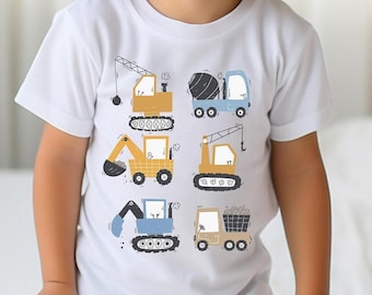 Construction Birthday Shirt, Truck Construction Kids Shirt, Toddler Construction Excavator Digger Shirt, Truck Lover Baby Birthday Shirt