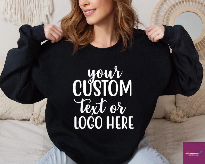 Custom Text Design Sweatshirt, Personalized Writing Saying Sweatshirt, Custom School Logo Personalized Sweatshirt, Matching Family Hoodie