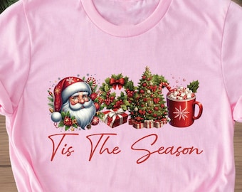 Tis The Season Shirt, Merry Christmas 2025 Womens Xmas Tshirt, Holiday Winter Santa Gift Tee