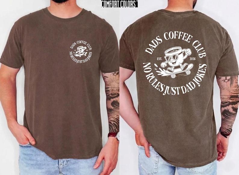 Celebrate the joy of fatherhood with this cozy Comfort Colors shirt, designed especially for new dads and coffee lovers alike. Inspired by the warmth of family moments, this tee perfectly blends style and comfort, making it an ideal Fathers Day gift or a thoughtful addition to any dad's wardrobe. Whether he's enjoying a quiet coffee break or cheering at the ballpark, this dads coffee club shirt honors those special connections.