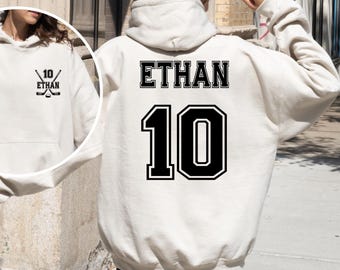 Customized Hockey Mom Swearshirt, Your Name Number Hockey Sweatshirt, Personalized Hockey Mom Gift, Game Day Hoodie