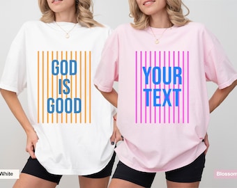 Custom Christian Striped Shirt, Comfort Colors Personalized Scripture Tee, Faith Base Gift for Women Men
