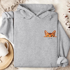 Personalized Cat Breed and Name Sweatshirt, Custom Cat Face & Name Sweatshirt, Cat Lovers Sweatshirt for Cat Lover, Gift for Mom Cat Owner