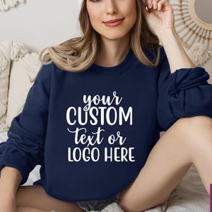 Custom Text Design Sweatshirt, Personalized Writing Saying Sweatshirt, Custom School Logo Personalized Sweatshirt, Matching Family Hoodie
