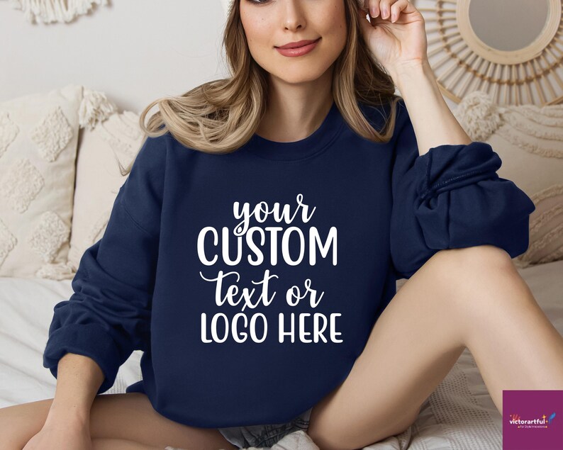 Custom Text Design Sweatshirt, Personalized Writing Saying Sweatshirt, Custom School Logo Personalized Sweatshirt, Matching Family Hoodie
