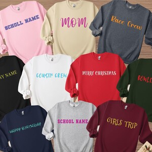 Custom Text Design Sweatshirt, Personalized Writing Saying Sweatshirt, Custom School Logo Personalized Sweatshirt, Matching Family Hoodie