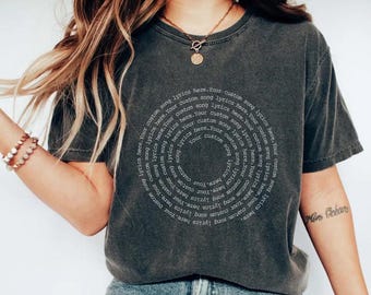 Lyrics or Quote Custom Text Shirt, Comfort Colors Literary Personalized T-shirt, Music Song Tee Shirts, Book Passage Bible Verse Tshirt