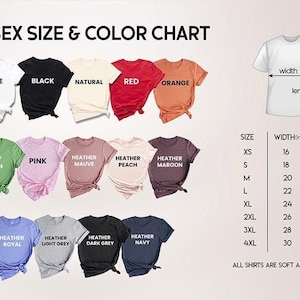 a picture of a t - shirt size guide