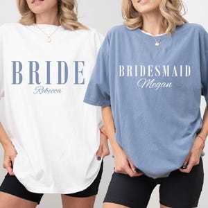 Comfort Colors Bride Bridesmaid Shirt, Personalized Bridesmaid Name Shirt, Matching Bridesmaid Group Shirt, Team Bride Matching Outfit Gift