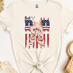 Custom Best Dad Fist Bump Kids Name Shirt, Dad Kids Matching Shirt, Personalized Dad Tshirt With Kid Names, Father&#39;s Day Gift for Dad