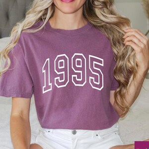 Comfort Colors Custom Birth Year Shirt, Birthday Tshirts, 1995 Shirt, 30th Birthday, 1995 Birth Year Hello 30 Shirt Gift, Personalized Gift