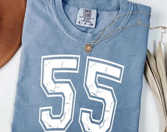 Comfort Colors Custom Number Shirt, Vintage Mascot Game Day Adult Shirt, Personalized Sports Number Football T-Shirt, School Team Number Tee