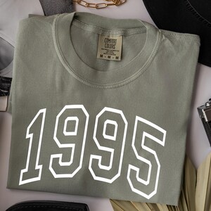Comfort Colors Custom Birth Year Shirt, Birthday Tshirts, 1995 Shirt, 30th Birthday, 1995 Birth Year Hello 30 Shirt Gift, Personalized Gift