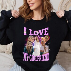 I Love My Girlfriend Sweatshirt Custom Photo, Custom Valentines Day Gift, I Love My Girlfriend Hoodie, Retro Valentines Gift For Boyfriend