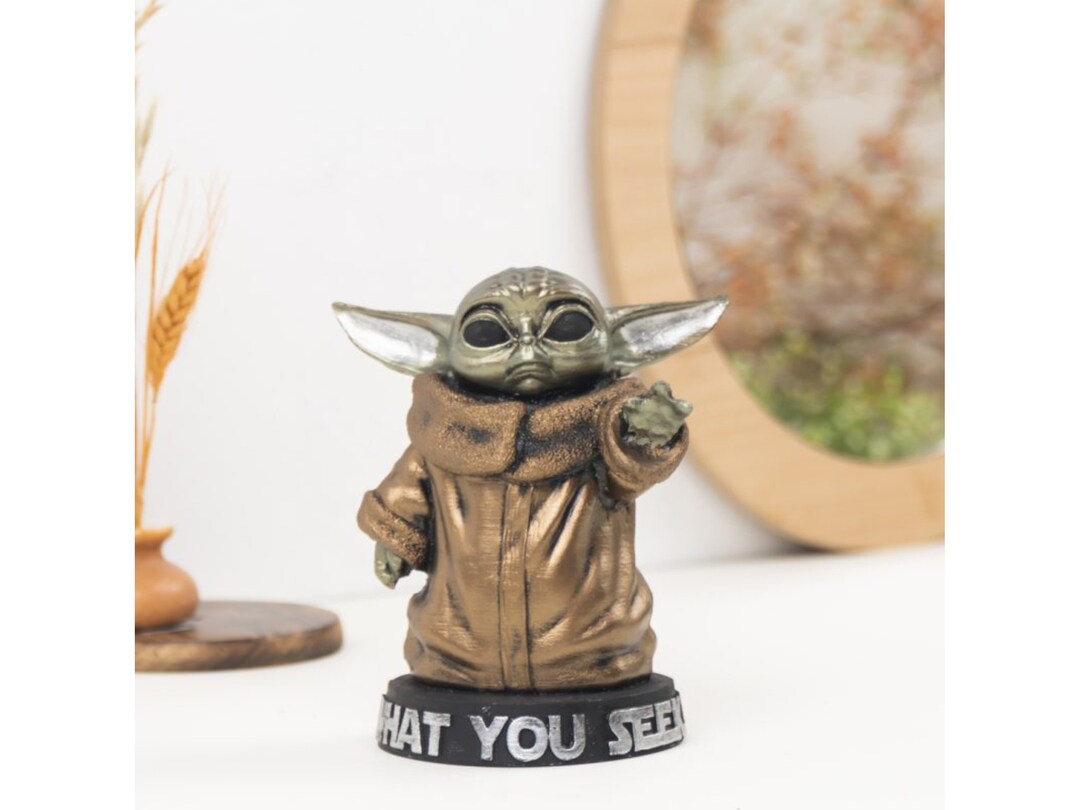 Baby Yoda Statue Handpainted Decorative Grogu Figure Star Etsy