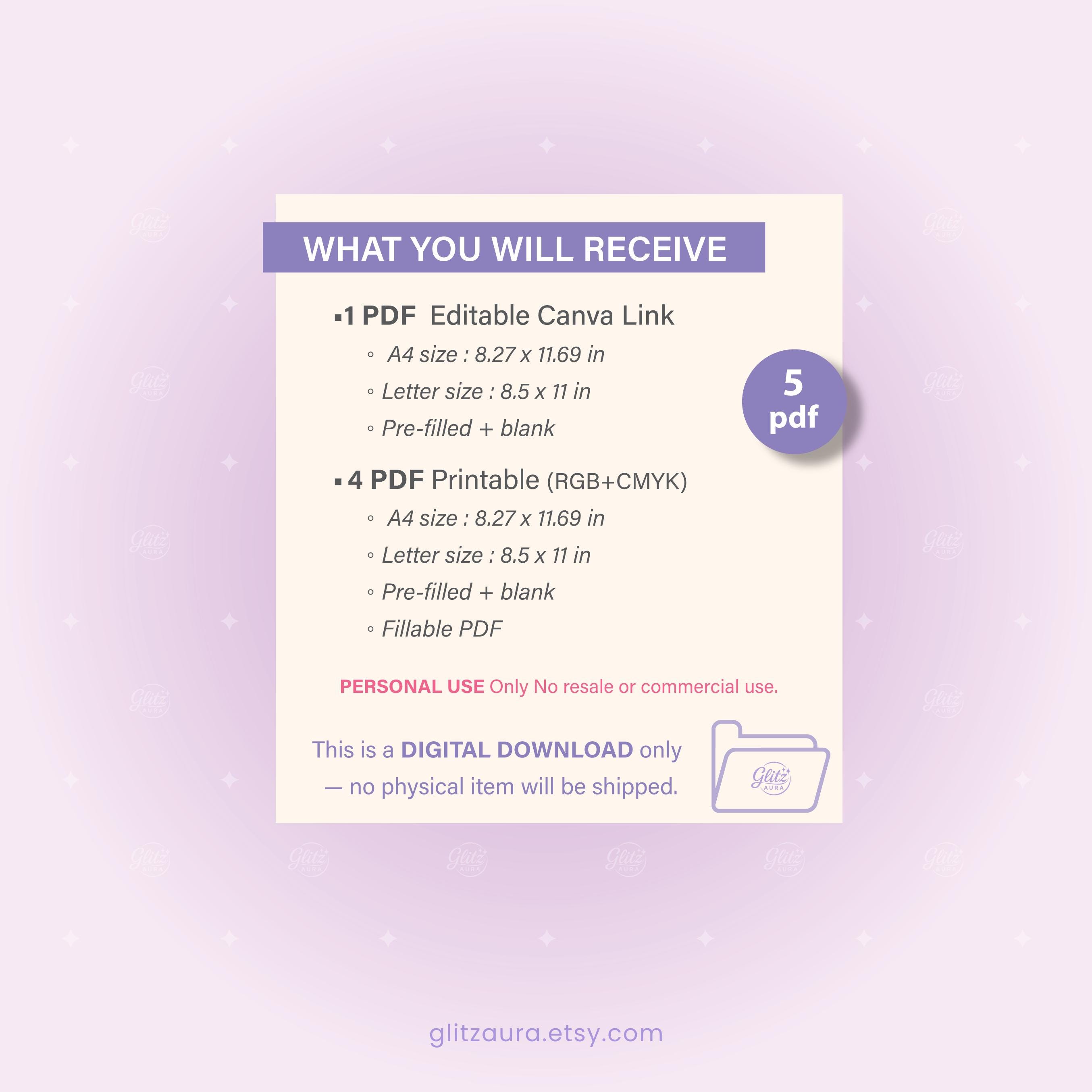 Editable Cleaning Checklist Canva Template, Fillable PDF Cleaning ...