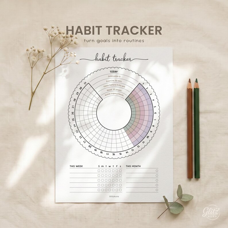 Minimalist Habit Tracker Printable PDF, Monthly Habit Tracker, Self ...