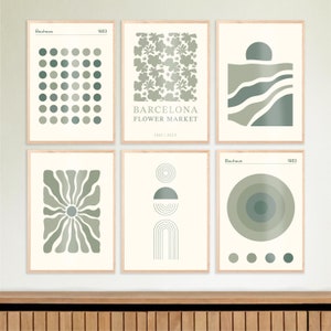 Premium Tyrkis-Poster-Set (6 Stück, DIN-A4), Wandkunst, Abstrakte Deko Plakate | Aesthetic und Minimalistische Wandbilder | 21 x 29,7 cm