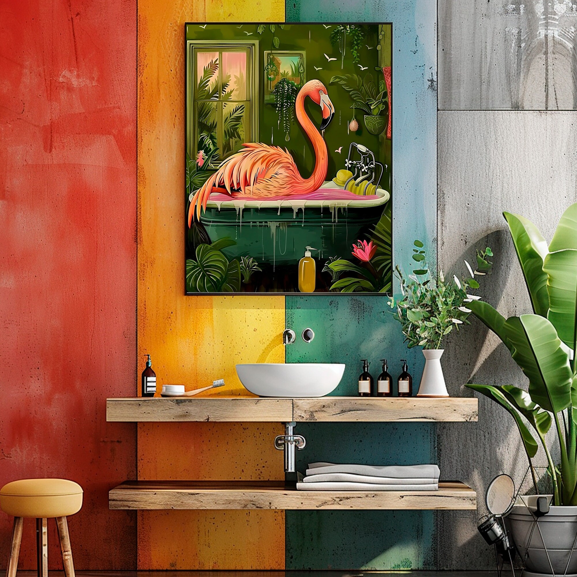 Flamingo Wall Art for Bathroom: Add Color & Charm to Your Space