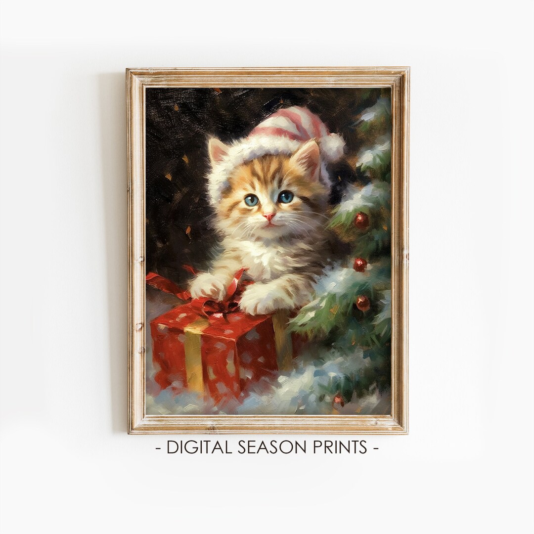 Christmas Cat Print Vintage Printable - Il 1080xN.5819170648 Jmm8 