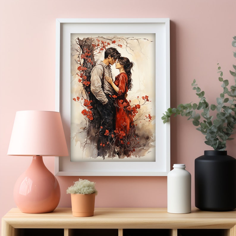 Valentine Day Romantic Print, I Love You Painting, Printable Wall Decor ...